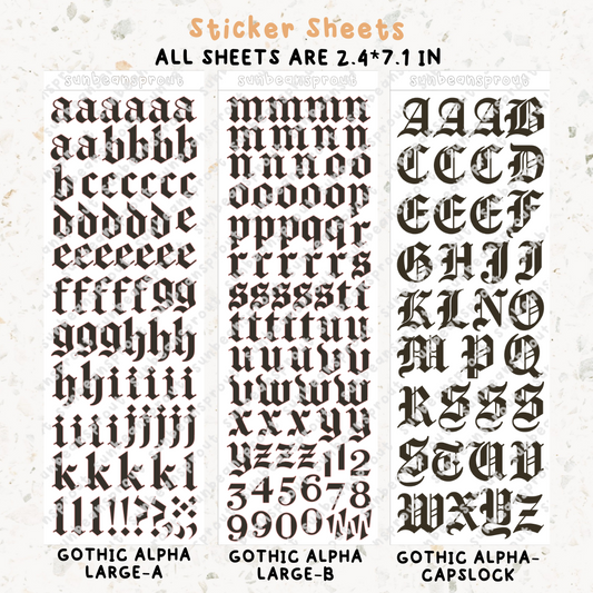 Gothic Alphabet - Small & Large