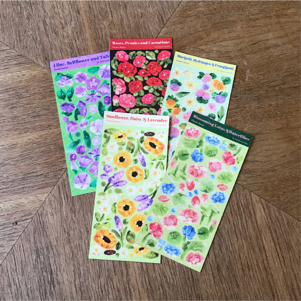 Marigold, Hydrangea & Frangipani ✿ Glitter