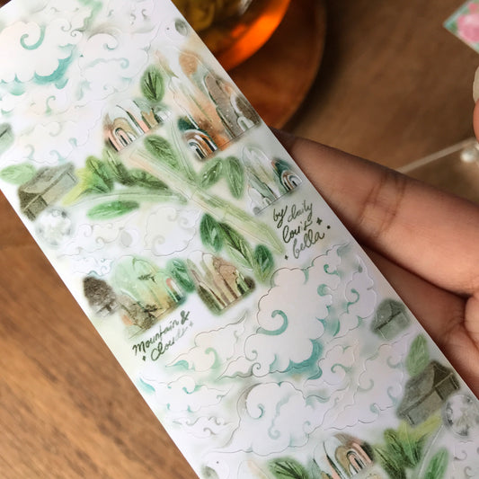 Mountain and Clouds ✿ Green