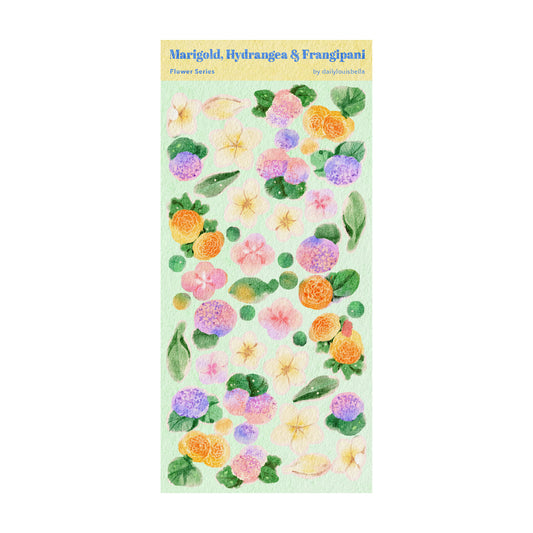 Marigold, Hydrangea & Frangipani ✿ Glitter