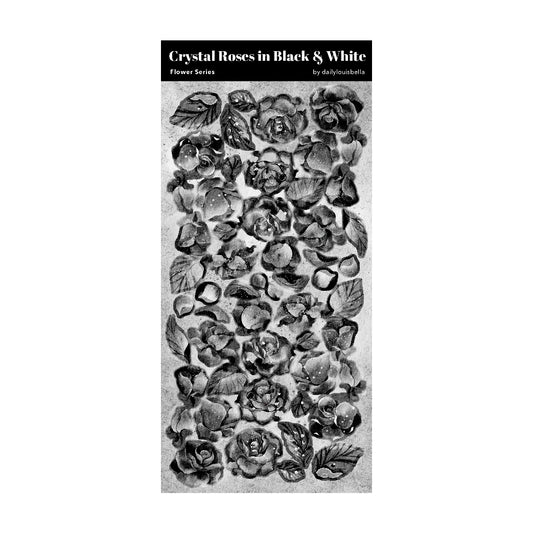 Crystal Rose ✿ Black and White ✿ Glitter
