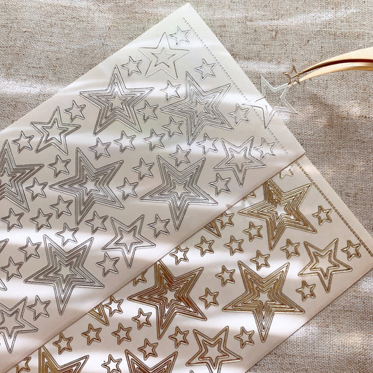 Transparent Gilded Star Outlines