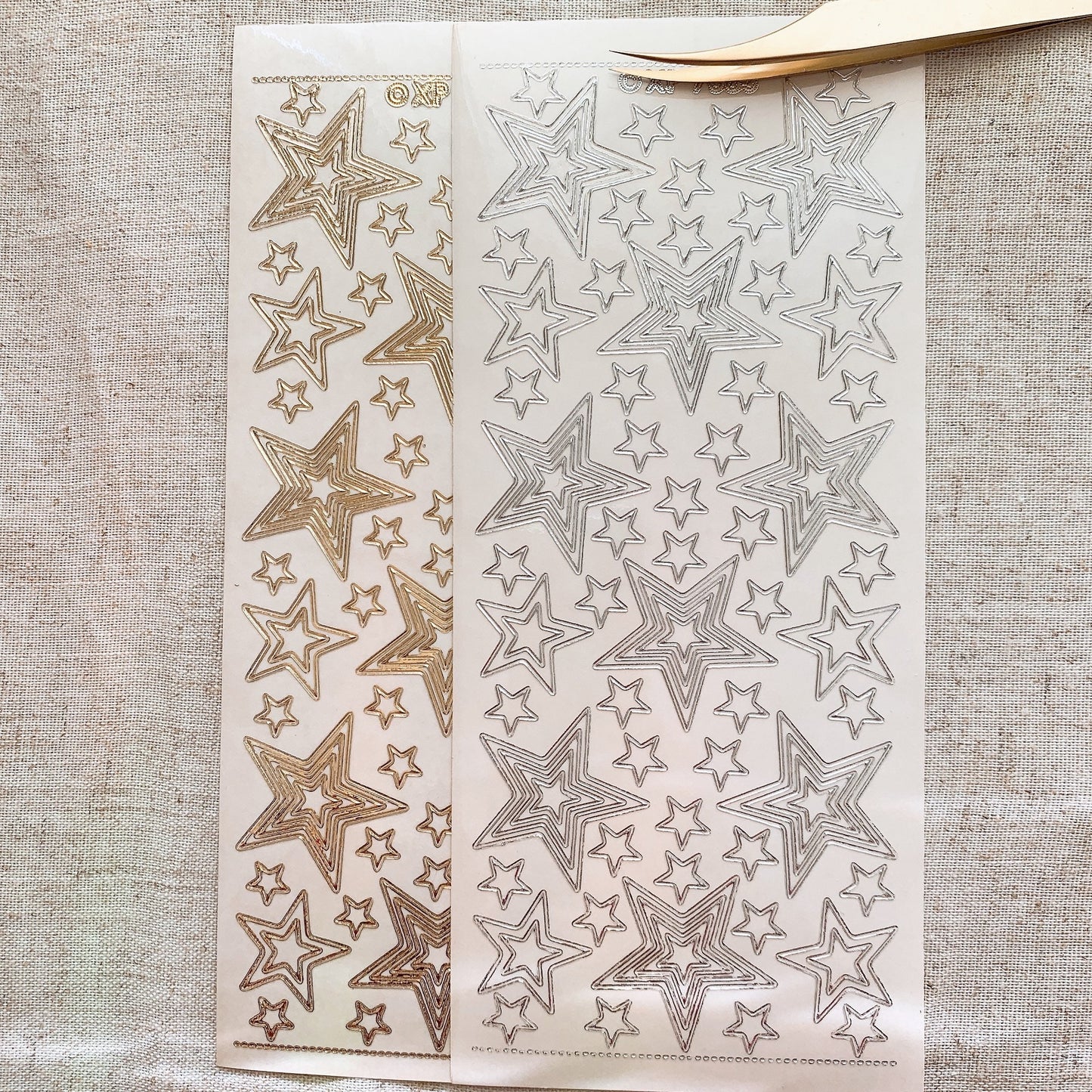 Transparent Gilded Star Outlines