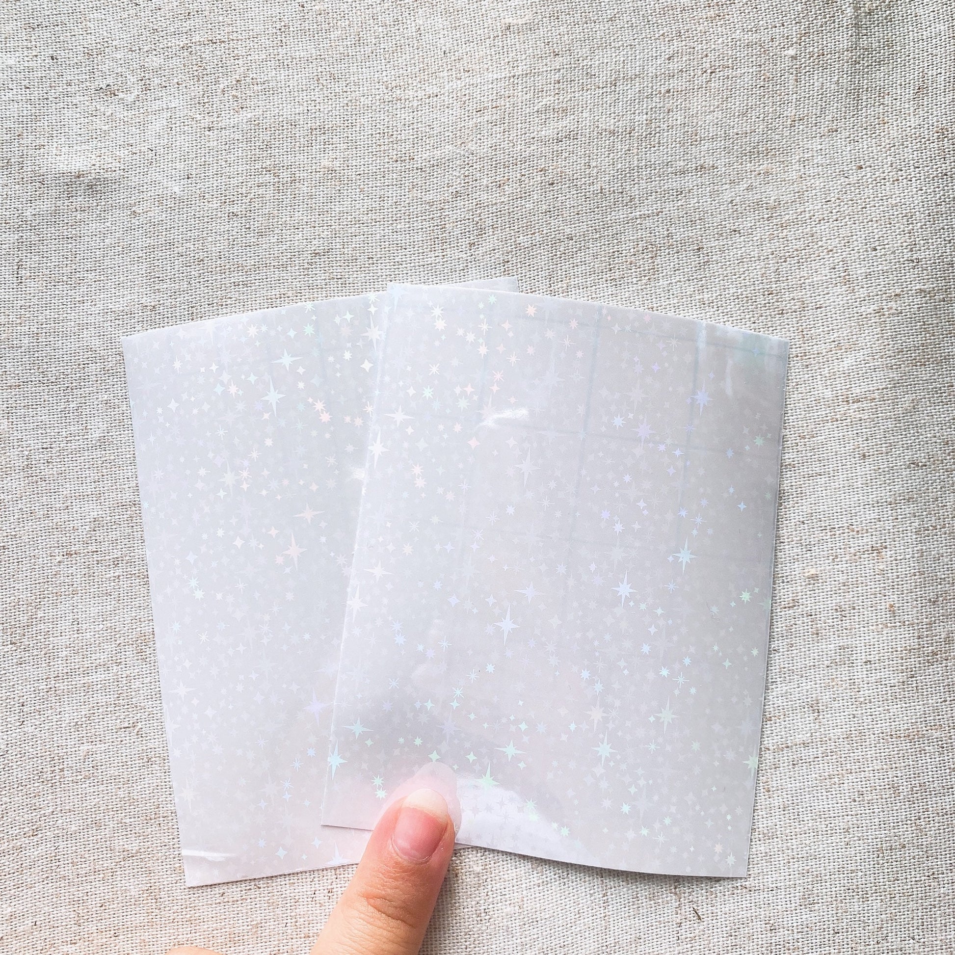 Holo Laminate Overlay | Toploader, Journaling, Polco, Deco | Holographic Heart, Twinkle, Rainbow | Kpop Photocard Toploader