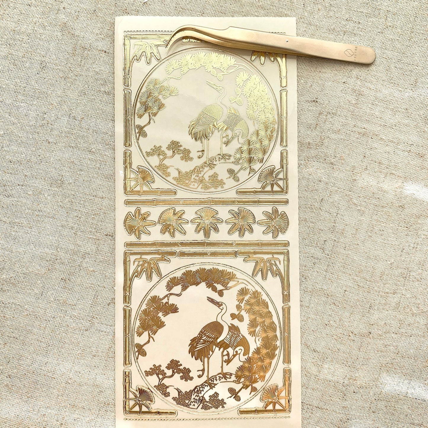 Gilded Gold Crane Transparent