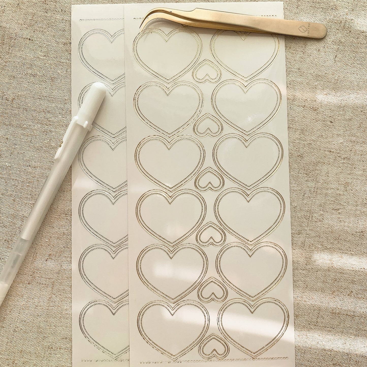 Heart Frame Transparent Gold Silver Outlines