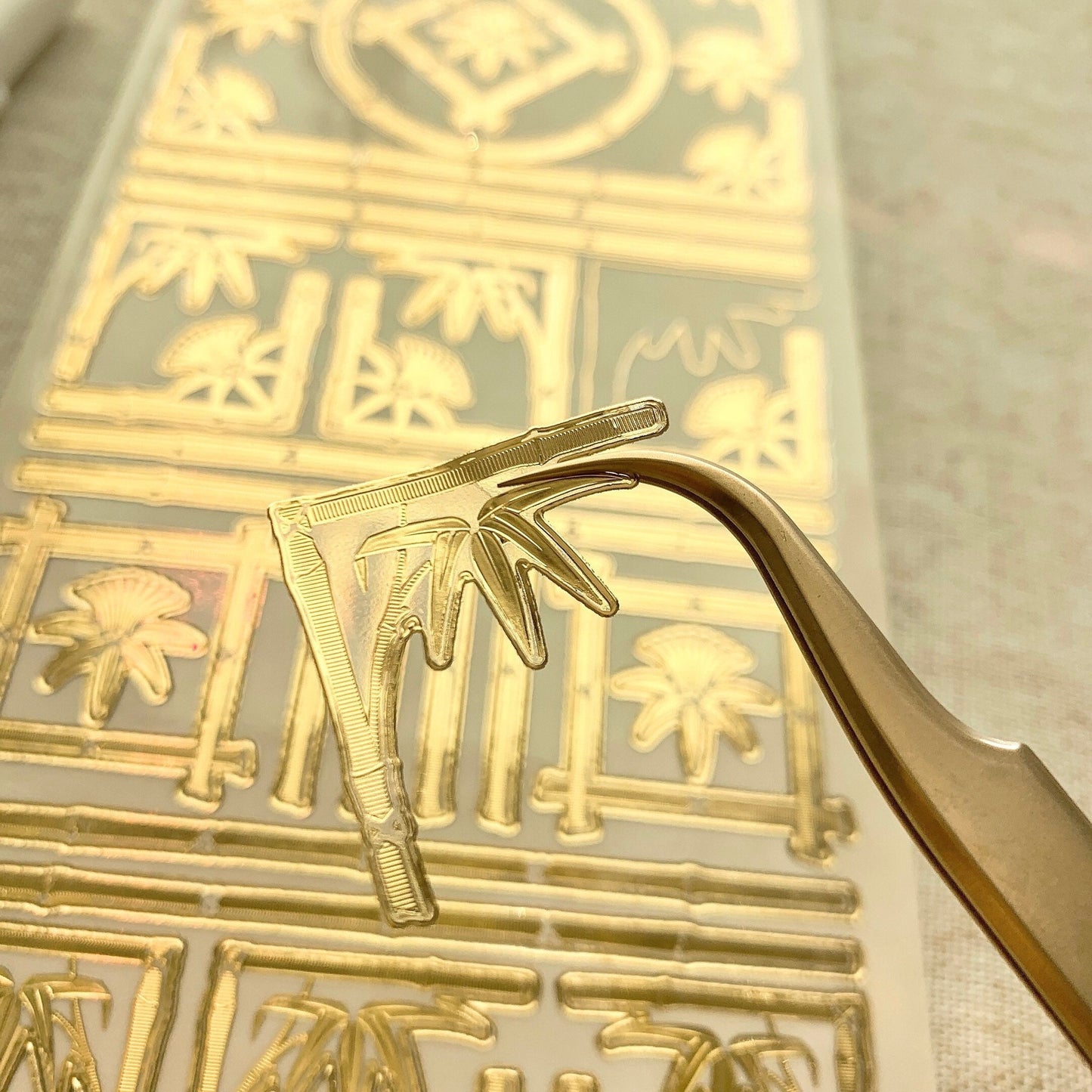 Bamboo Corners and Borders Clear Gold Silver