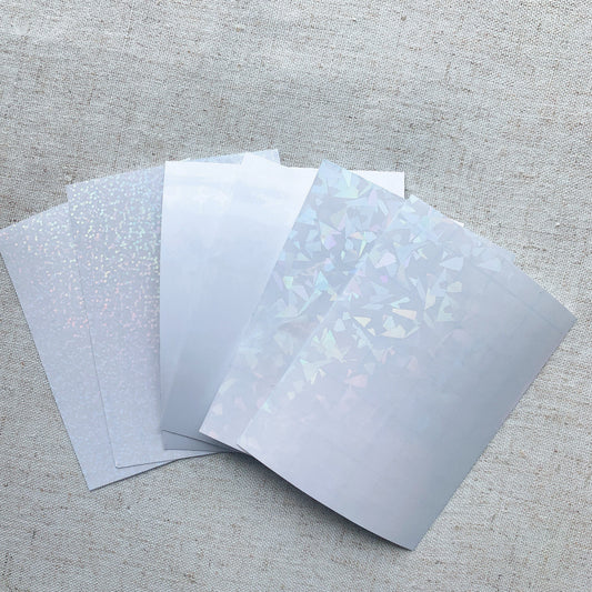 Holo Laminate Overlay | Toploader, Journaling, Polco, Deco | Holographic Heart, Twinkle, Rainbow | Kpop Photocard Toploader