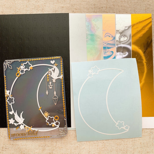 Crescent Moon and Stars Frame Decal