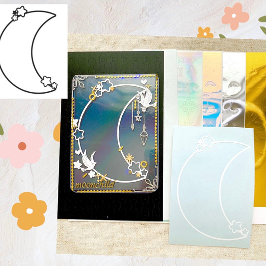 Crescent Moon and Stars Frame Decal