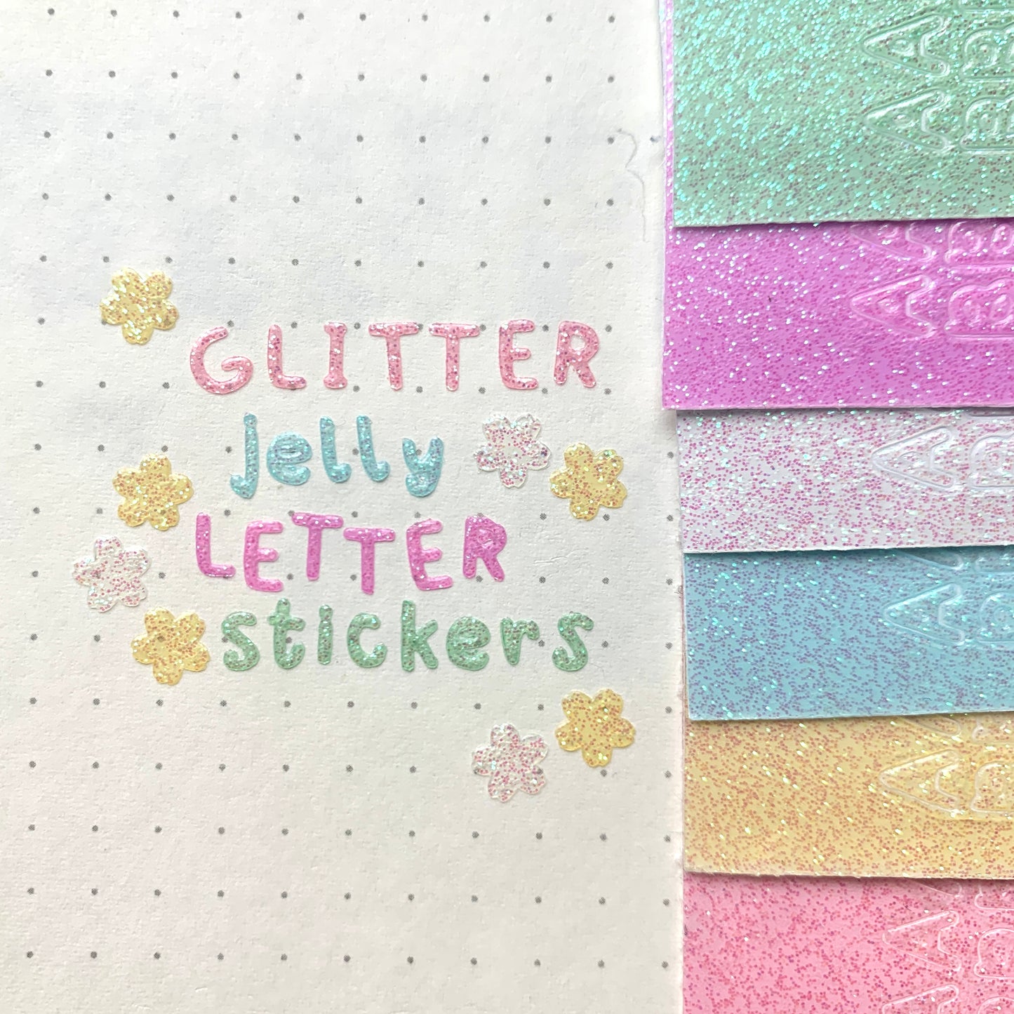 Cute Jelly 6mm Alphabet: Glitter Jelly