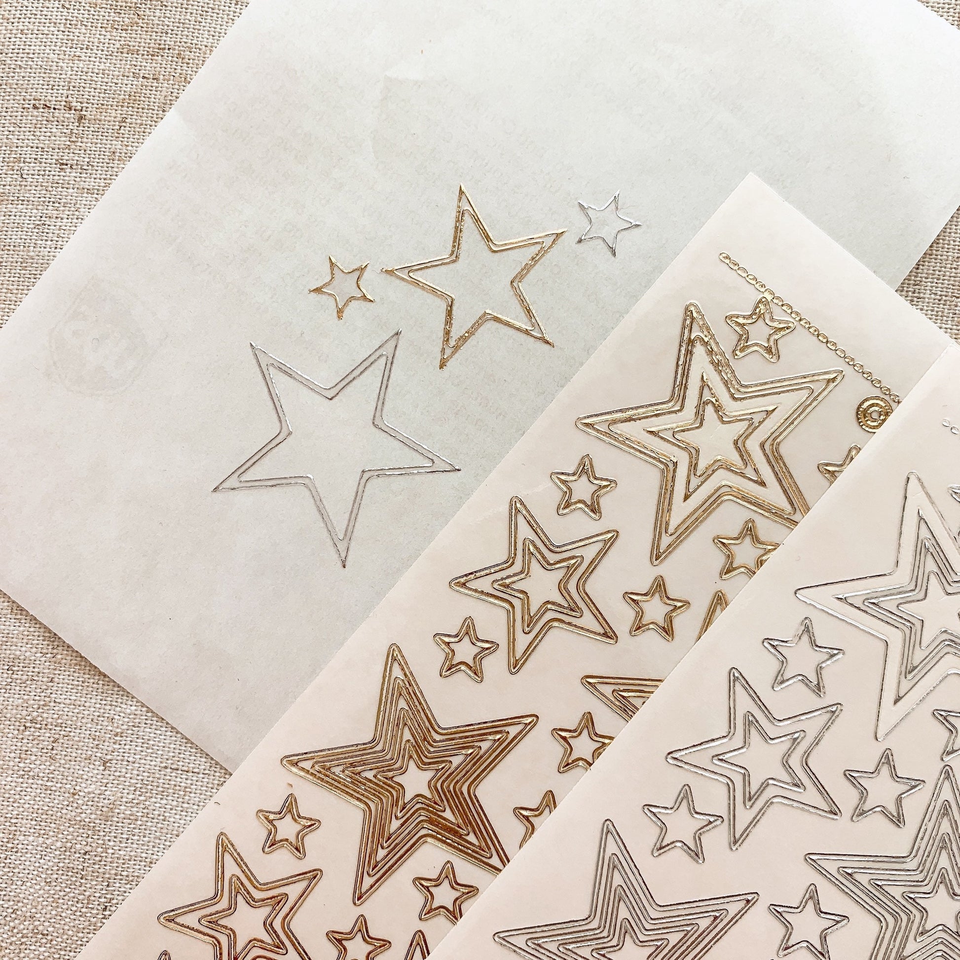 Transparent Gilded Star Outlines 