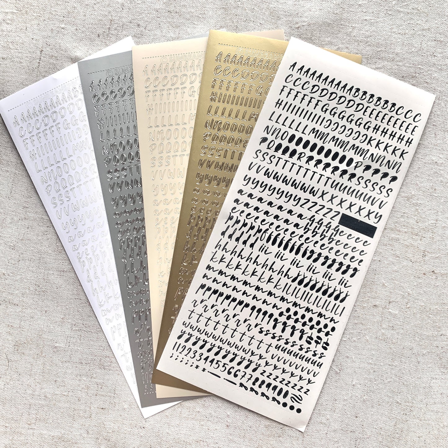 Cursive Gold Number Stickers - 1 Sheet